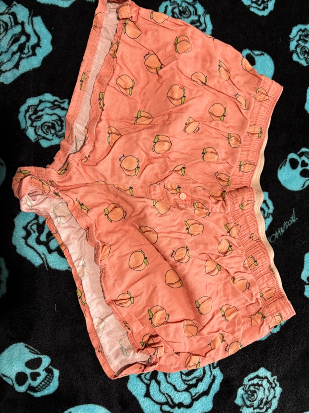 PINK Victoria's Secret Coral Peach-Print Sleep Shorts